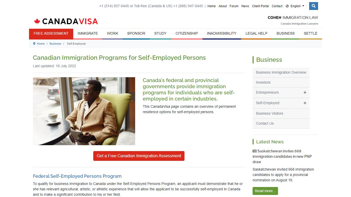 Canadian Immigration Programs for Self-Employed Persons