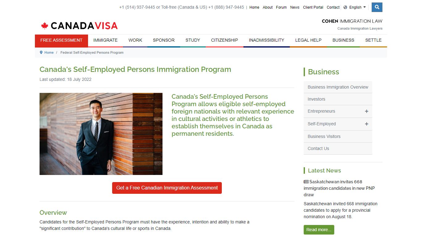 Canada's Self-Employed Persons Immigration Program