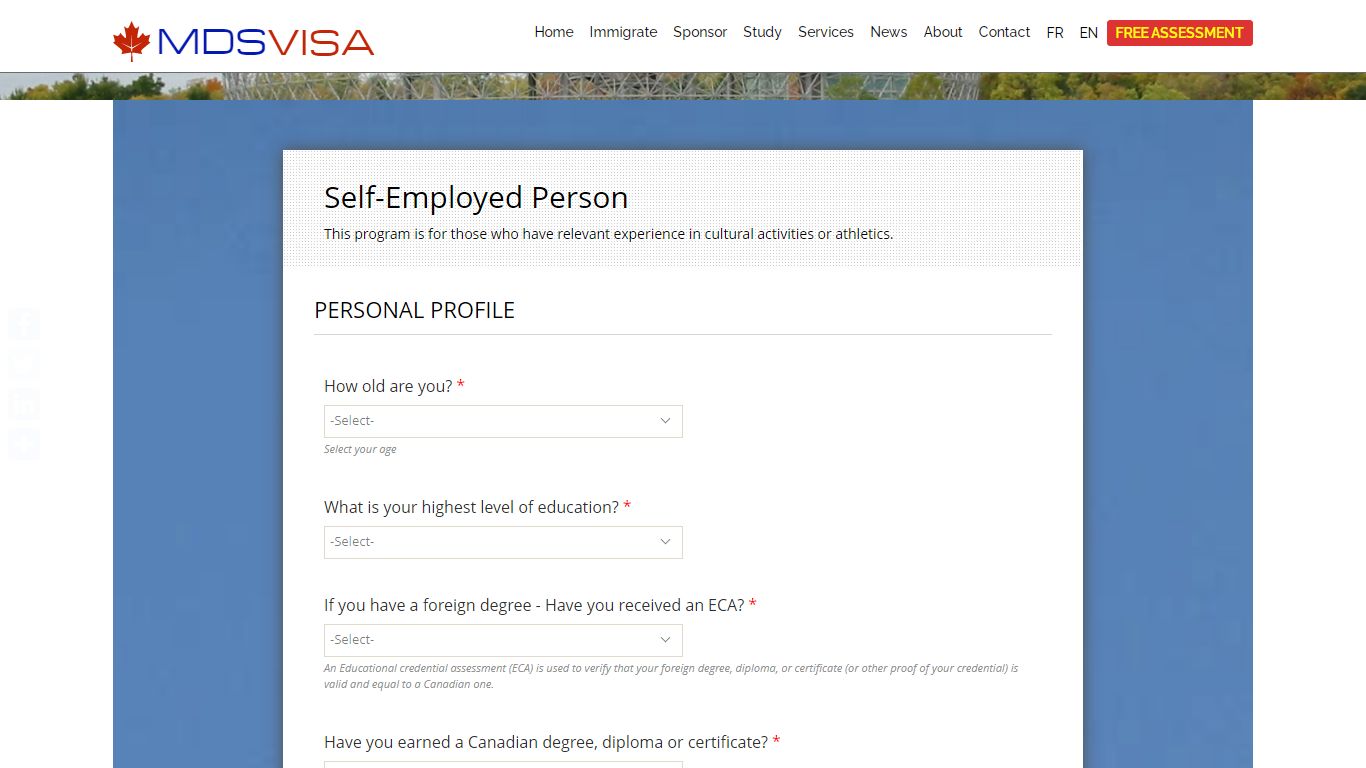 Self-employed Person - MDSVISA Immigration Services Canada | Express ...